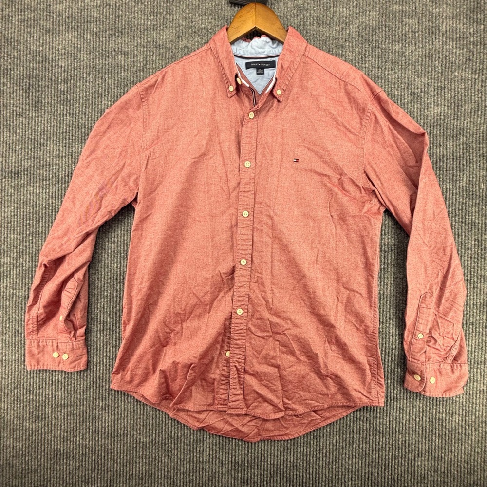 Tommy Hilfiger Button Down Mens XL  Excellent Cotton Stretch Long Sleeve Shirt